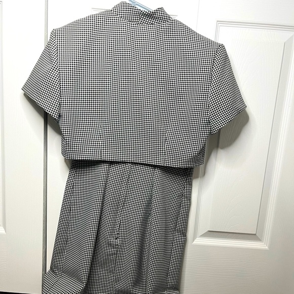 Black and white checkerboard dress and blazer set - Picture 2 of 3
